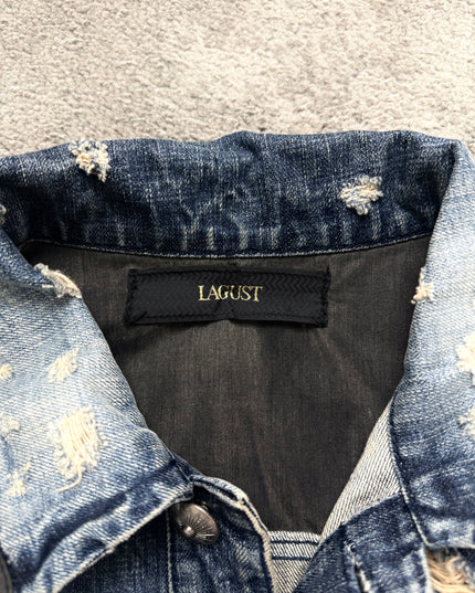 LAGUST "DISTRESSED INDIGO" DENIM JACKET (S-M)