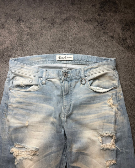 COOK JEANS "BLEACHED WOUNDS" DENIM (M)