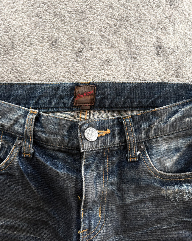JACKROSE "DESTROYED BLACK FADE" DENIM (S)