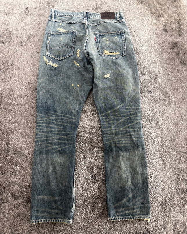 BONDS & PEACE "DESTROYED LIGHT FADE" DENIM (M)