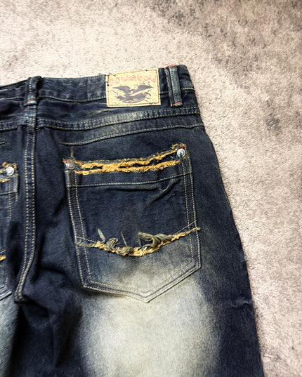 DOWKEOOW "DESTROYED INDIGO" DENIM