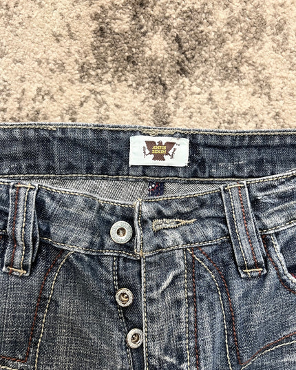 ANTIK FLARED CROSS-STITCH DENIM