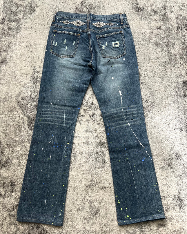 KEY DISTRESSED CRYSTAL DENIM