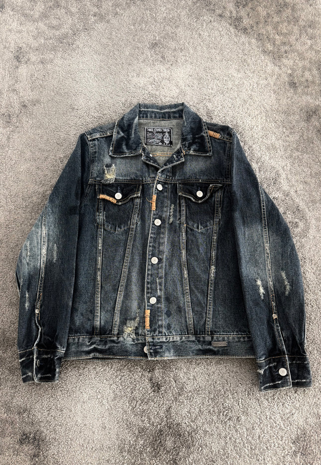 THREE STONES "MIDNIGHT DAMAGE" DENIM JACKET