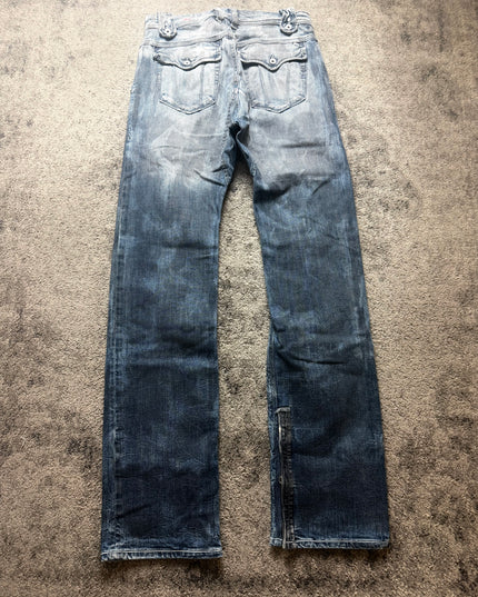 DIESEL "WASHED ZIP-FLARE" DENIM