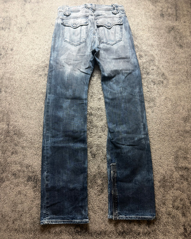 DIESEL "WASHED ZIP-FLARE" DENIM