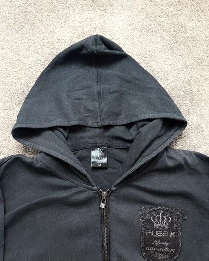 RUSS K "MIDNIGHT CREST" ZIP HOODIE (S-M)