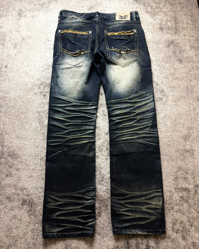 DOWKEOOW "DESTROYED INDIGO" DENIM