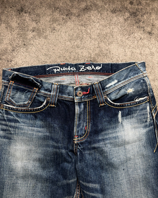 RUDE ZERO "PANEL FLARE" DENIM (M)