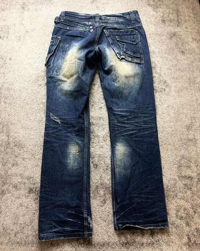 CRAZY LEOPARD "DISTRESSED WIDE" DENIM