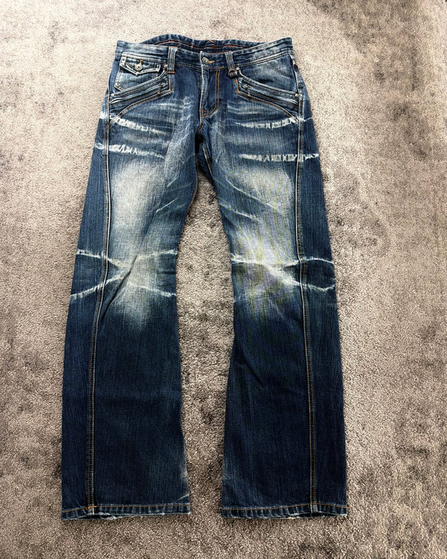 NICOLE CLUB "CROSS FADE STITCH" DENIM (M)