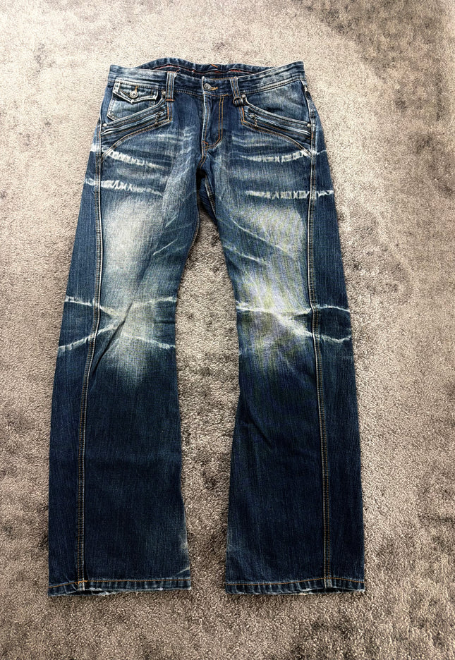 NICOLE CLUB "CROSS FADE STITCH" DENIM (M)
