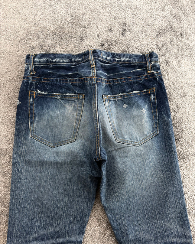 BLUE WAY "CRACKED INDIGO" DENIM (S)