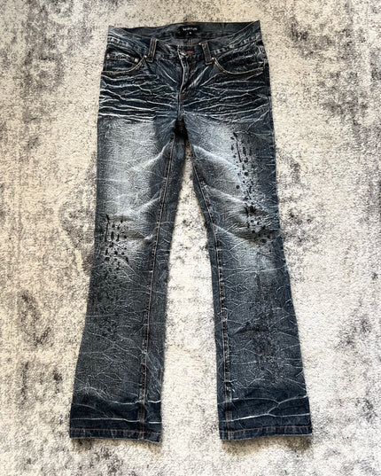 LOWBOX FLARED STONE WASH DENIM 
