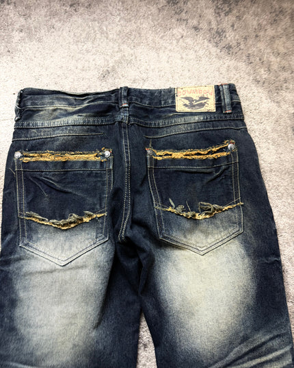 DOWKEOOW "DESTROYED INDIGO" DENIM