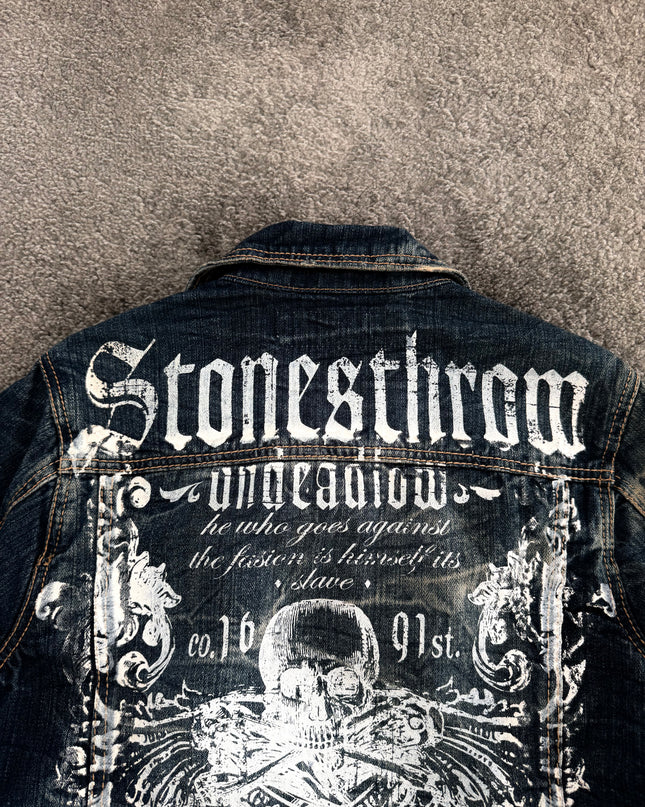 THREE STONES "SCAR STUD" DENIM JACKET (S-M)
