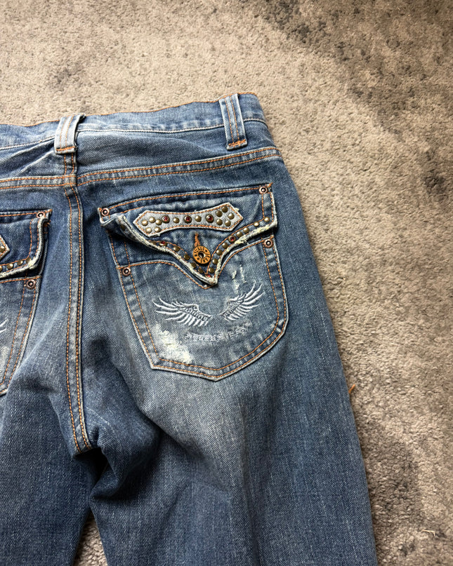 NYLAUS "DISTRESSED INDIGO" DENIM