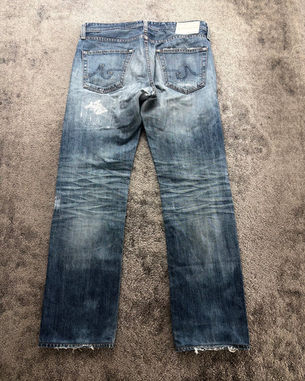 ADRIANO GOLDSCHMIED "DISTRESSED LIGHT FADE" DENIM (M)
