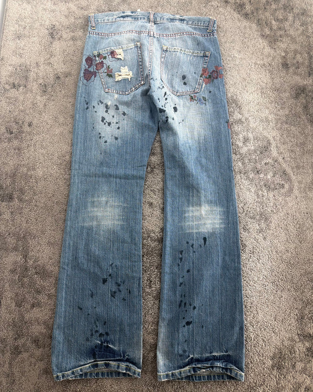 ROYAL BLUE "SAKURA PAINT" DENIM (M)