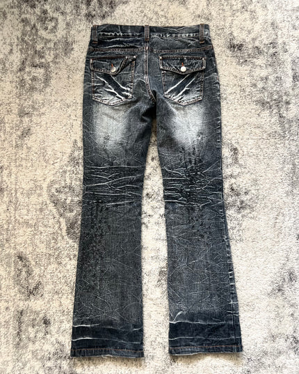LOWBOX FLARED STONE WASH DENIM 