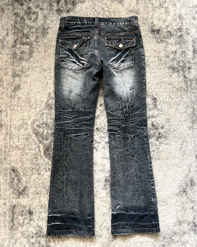 LOWBOX FLARED STONE WASH DENIM 