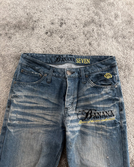 BANANA SEVEN "FADED SCRIPT" DENIM (S-M)