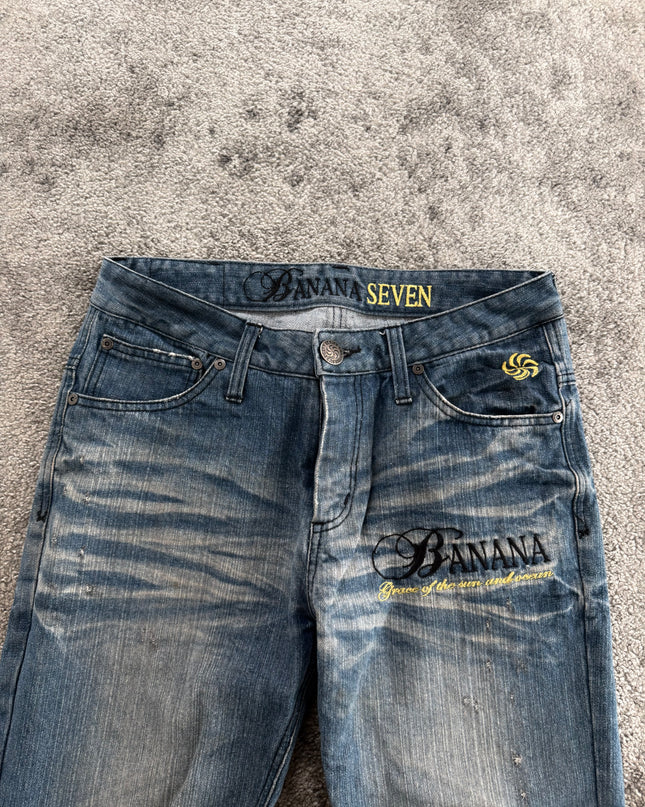 BANANA SEVEN "FADED SCRIPT" DENIM (S-M)