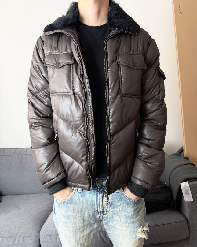 TAKEO KIKUCHI "FAUX FUR" PUFFER