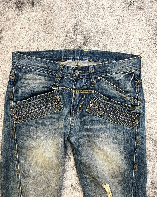 NICOLE CLUB "DUAL ZIPPER PHANTOM" DENIM