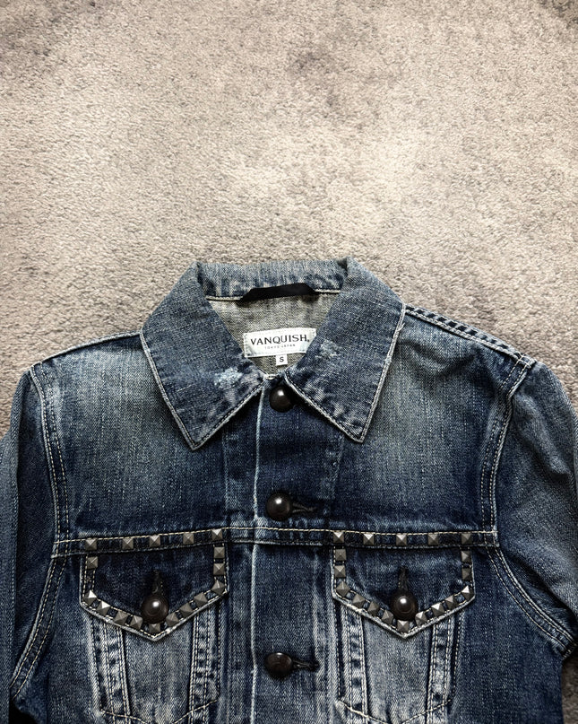VANQUISH "ZIPPED FADE" DENIM JACKET (S-M)