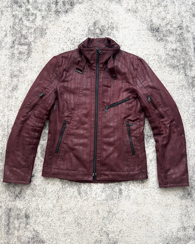 KEY SUEDE BIKER JACKET RED