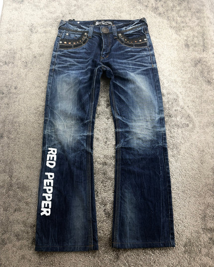 RED PEPPER "STUDDED LOGO" DENIM (M)