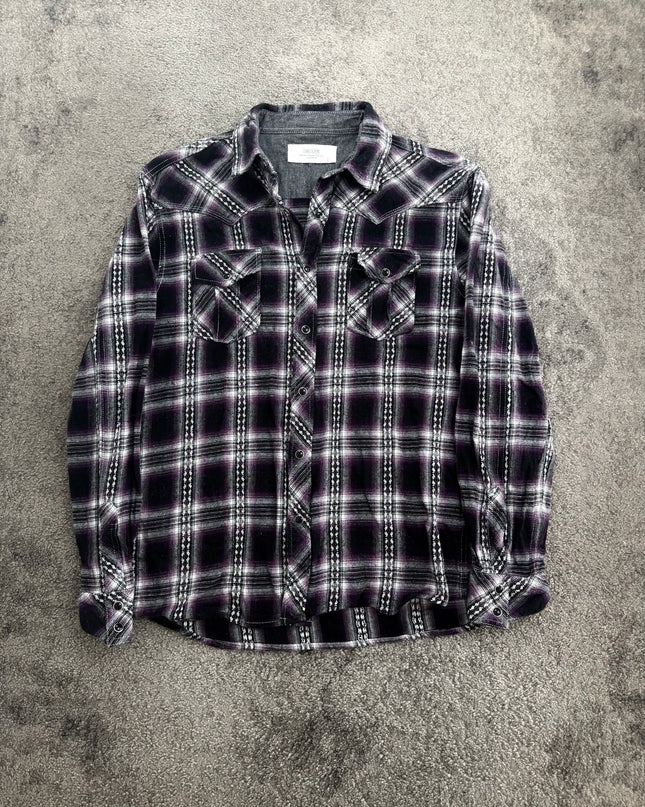 THRUXTON "MIDNIGHT STATIC" FLANNEL (M)