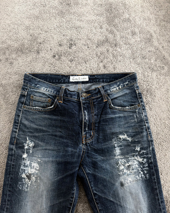 COOK JEANS "DISTRESSED FADE" DENIM (M)