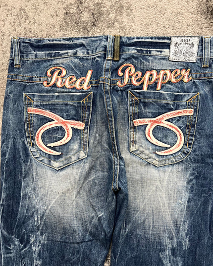 RED PEPPER "SLOGAN BACKLASH" DENIM