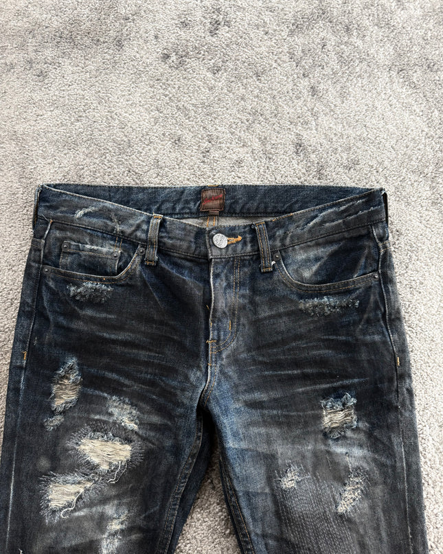 JACKROSE "DESTROYED BLACK FADE" DENIM (S)