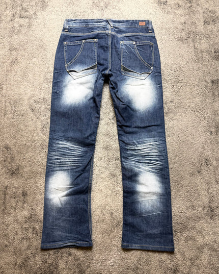 NICOLE CLUB "WHITE NOISE FADE" DENIM