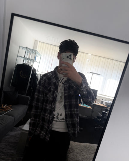 THRUXTON "MIDNIGHT STATIC" FLANNEL (M)