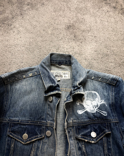 THREE STONES "SKULL FADE" DENIM JACKET (S)