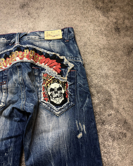 RED PEPPER "DISTRESSED FLAME" DENIM