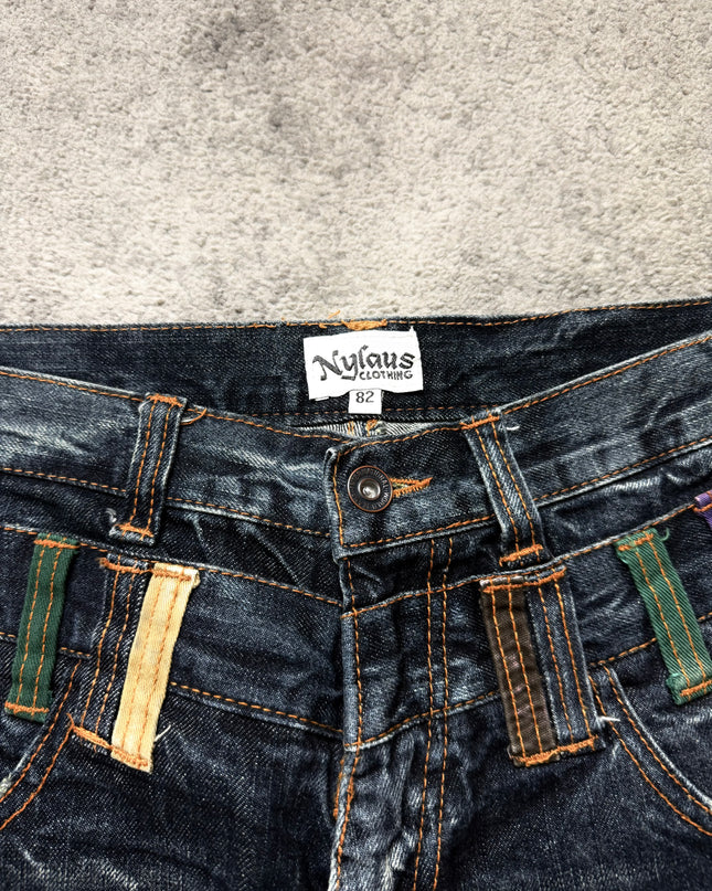 NYLAUS "DISTRESSED INDIGO" DENIM