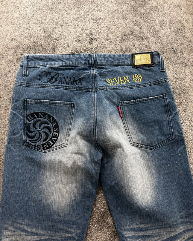BANANA SEVEN "GHOST FADE SCRIPT" DENIM (L)