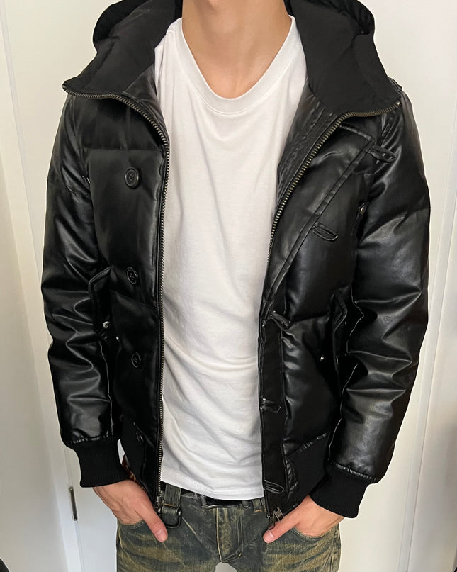 TAKEO KIKUCHI FAUX LEATHER BUFFER