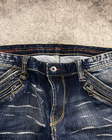 NICOLE CLUB "DISTRESSED FLARE" DENIM (M)