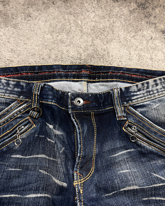 NICOLE CLUB "DISTRESSED FLARE" DENIM (M)