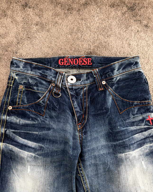 GENOESE "CRIMSON STITCH" DENIM