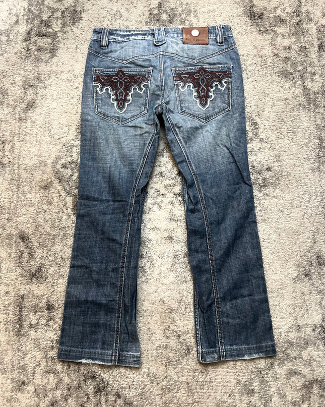 ANTIK FLARED CROSS-STITCH DENIM