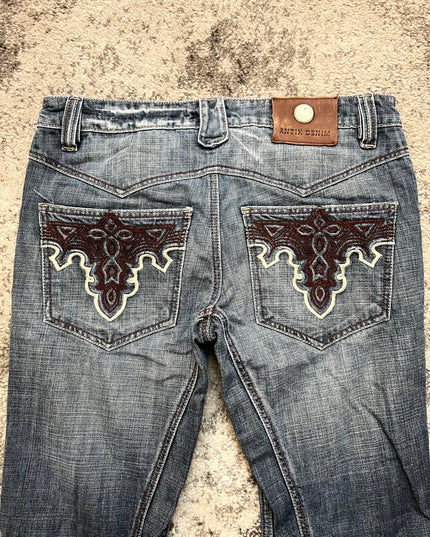 ANTIK FLARED CROSS-STITCH DENIM