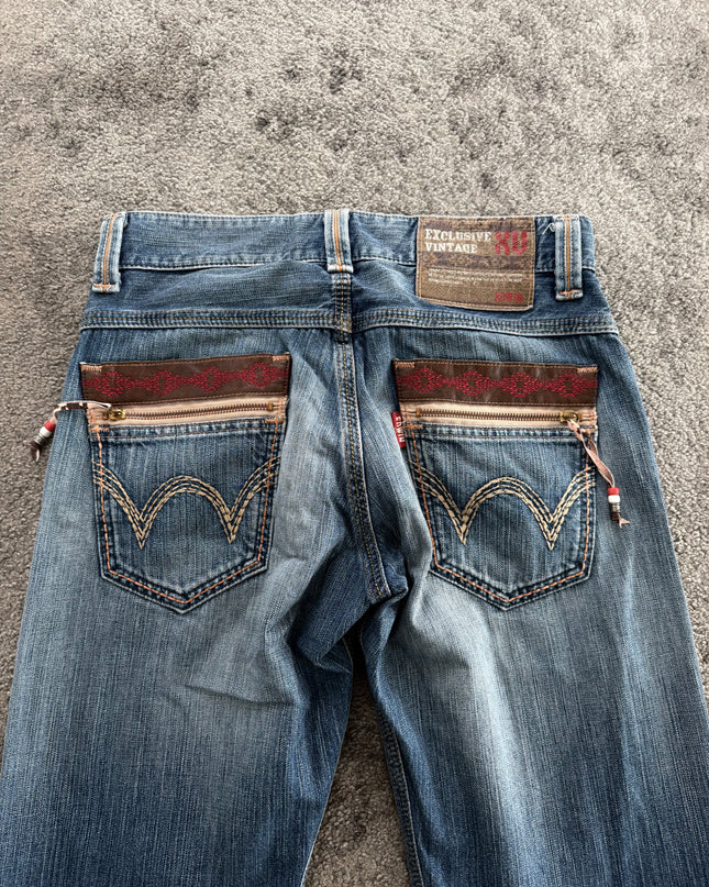 EDWIN XV "REPAIRED INDIGO DISTRESS" DENIM (S-M)