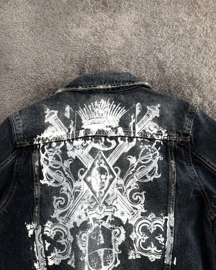THREE STONES "MIDNIGHT DAMAGE" DENIM JACKET (S)
